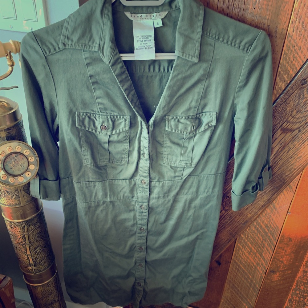 Fred David Army green tunic
